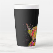 Koe Waterverf Natuur Boerderij Latte Mok (Voorkant)