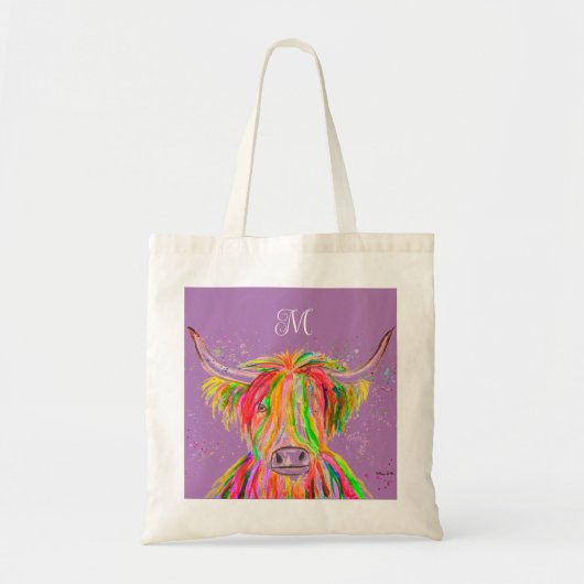 Koe Waterverf Natuur Boerderij Tote Bag (Voorkant)