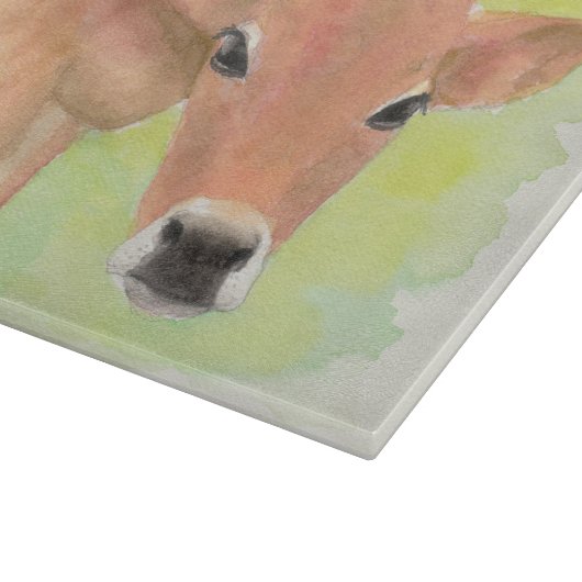 Koe waterverf snijplank (Hoek)