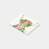 Koe waterverf van regenbooghoogland post-it® notes (Schuin)
