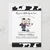 Koe Wedding Cute Couple Udderly in Love Kaart (Voorkant)