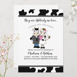 Koe Wedding Cute Couple Udderly in Love Kaart