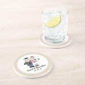 Koe Wedding Favor Decor Zandsteen Onderzetter (Zijkant)