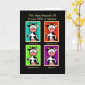 Koe Wenkbrauwen Grappige Verjaardag Kaart (Gele Bloem)