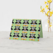 koe wenskaart kaart (Gele Bloem)