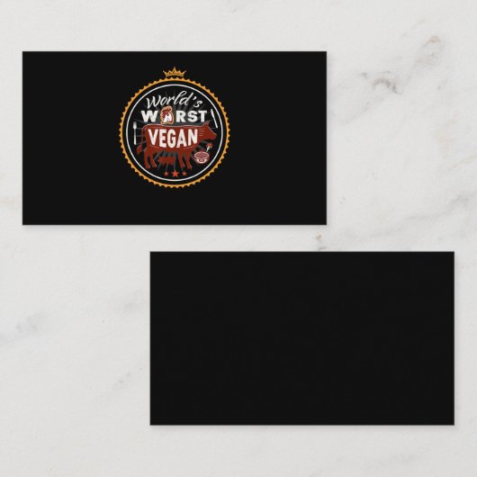Koe werelden slechtste Vegan Vat BBQ Klantenkaartje (Voorkant / Achterkant)