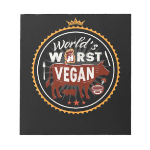 Koe werelden slechtste Vegan Vat BBQ Notitieblok