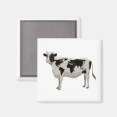 Koe wereldkaart magneet (Voorkant / Achterkant)