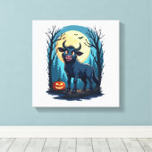 Koe Werewolf Transformatie Canvas Afdruk (Insitu (Houten vloer))