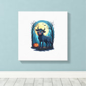 Koe Werewolf Transformatie Canvas Afdruk (Insitu (Houten vloer))