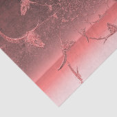 Koe western Girly Metallic Pink Textuur Tissuepapier (Detail)