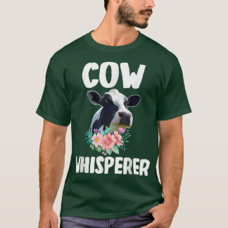 Koe Whisperer Cute Koe Floral Flower Boerderij Far T-shirt