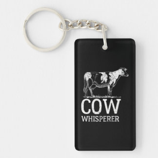 Koe Whisperer Funny Farmer White Sleutelhanger