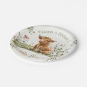 Koe Wilde bloem Baby shower Papieren Bordje (Gekanteld)