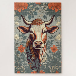 Koe William Morris geïnspireerd door Floral Legpuzzel
