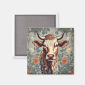 Koe William Morris geïnspireerd door Floral Magneet (Voorkant / Achterkant)