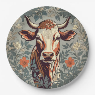  Koe William Morris geïnspireerd door Floral Papieren Bordje