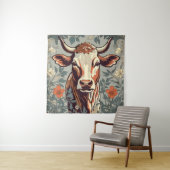  Koe William Morris geïnspireerd door Floral Wandkleed (In situ)