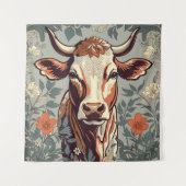  Koe William Morris geïnspireerd door Floral Wandkleed (Voorkant)