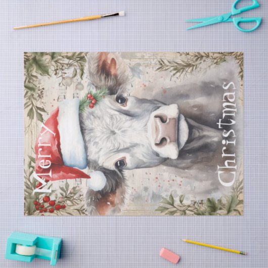 Koe WinterkerstWaterverf Tissuepapier (Craft)