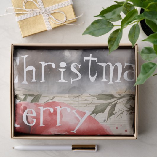 Koe WinterkerstWaterverf Tissuepapier (Geschenk)