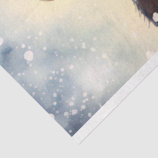 Koe WinterkerstWaterverf Tissuepapier (Detail)