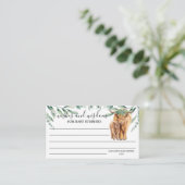 Koe Wisdom Eucalyptus Baby shower Informatiekaartje (Staand voorkant)