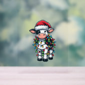 Koe Xmas Outfit Schattigee Santa Koe Acryl Bord (Neutraal)