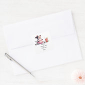 Koe Yoga Bruidsfeest Vierkant Sticker (Envelop)