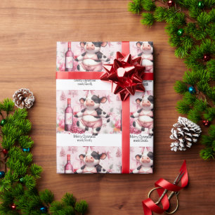 Koe Yoga Roze Kerstdecoratie Cadeaupapier