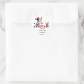 Koe Yoga vrijgezellenfeest Vierkante Sticker (Tas)