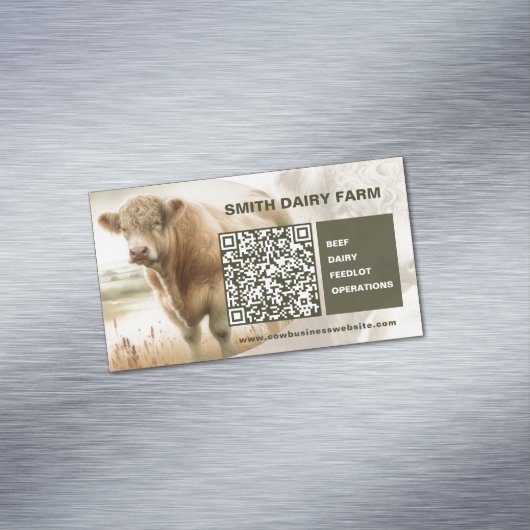 Koe Zakelijke QR Code Kaart Magneten (Voorbeeld)