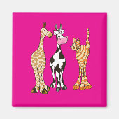Koe, zebra, giraffe en kindertekening magneet (Voorkant)