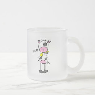 Koe zegt Moo T-shirts en cadeaus Matglas Koffiemok