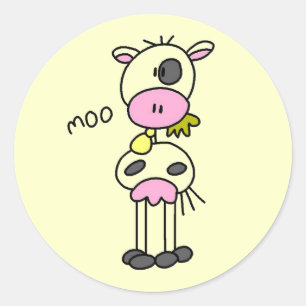 Koe zegt Moo T-shirts en cadeaus Ronde Sticker