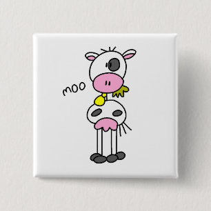 Koe zegt Moo T-shirts en cadeaus Vierkante Button 5,1 Cm