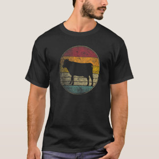 Koe Zon Retro Vintage Boerderij Landbouw Dagboek M T-shirt