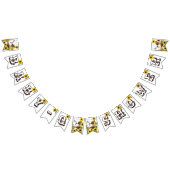 Koe Zonnebloem Baby Q Barbecue Bunting Flags Vlaggetjes (Alle)