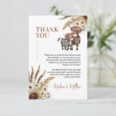 Koe Zonnebloem Boerderij Baby shower Hartelijk dan Kaart (Staand voorkant)