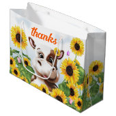 Koe Zonnebloem Boerderij Dank u Groot Cadeauzakje (Voorkant Gekanteld)