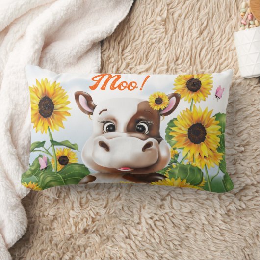 Koe Zonnebloem Boerderij Kussen (Deken)