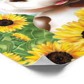 Koe Zonnebloem Boerderij Poster (Hoek)