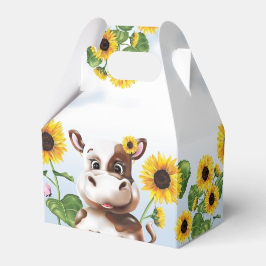 Koe Zonnebloem Meisje 2e Verjaardag Bedankdoosjes (Achterkant)