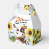 Koe Zonnebloem Meisje 2e Verjaardag Bedankdoosjes (Voorkant Zijde)