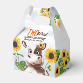 Koe Zonnebloem Meisje 2e Verjaardag Bedankdoosjes