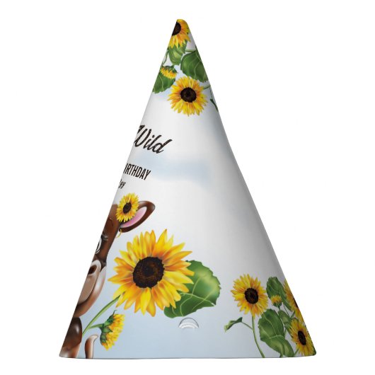 Koe Zonnebloem Meisje 2e Verjaardag Feesthoedjes (Rechts)