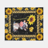 Koe Zonnebloem U bent mijn zonneschijn Fleece Deken (Voorkant (Horizontaal))