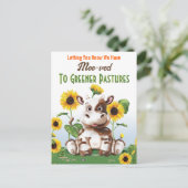 Koe Zonnebloem Wijziging adres Briefkaart (Staand voorkant)