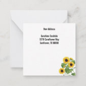 Koe Zonnebloem Wijziging adres Notitiekaartje (Achterkant)