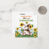 Koe Zonnebloem Wijziging adres Notitiekaartje (Voorkant / Achterkant in situ)